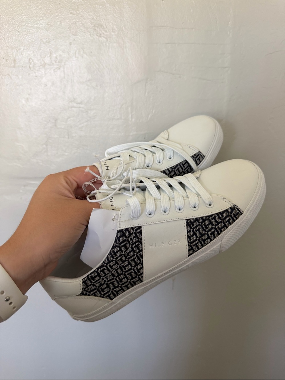 Tommy Hilfiger White Sneakers with Logo Panels